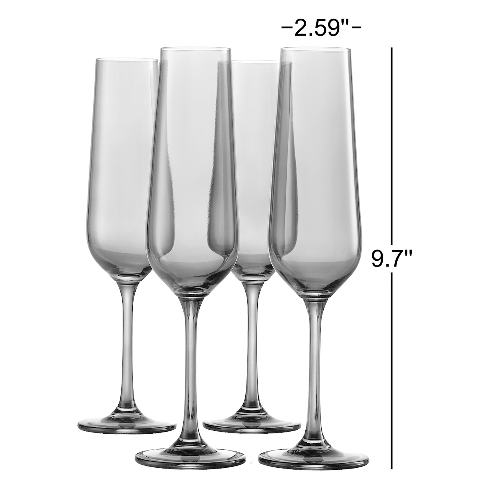 Crystal Champagne Flute, Sky Blue
