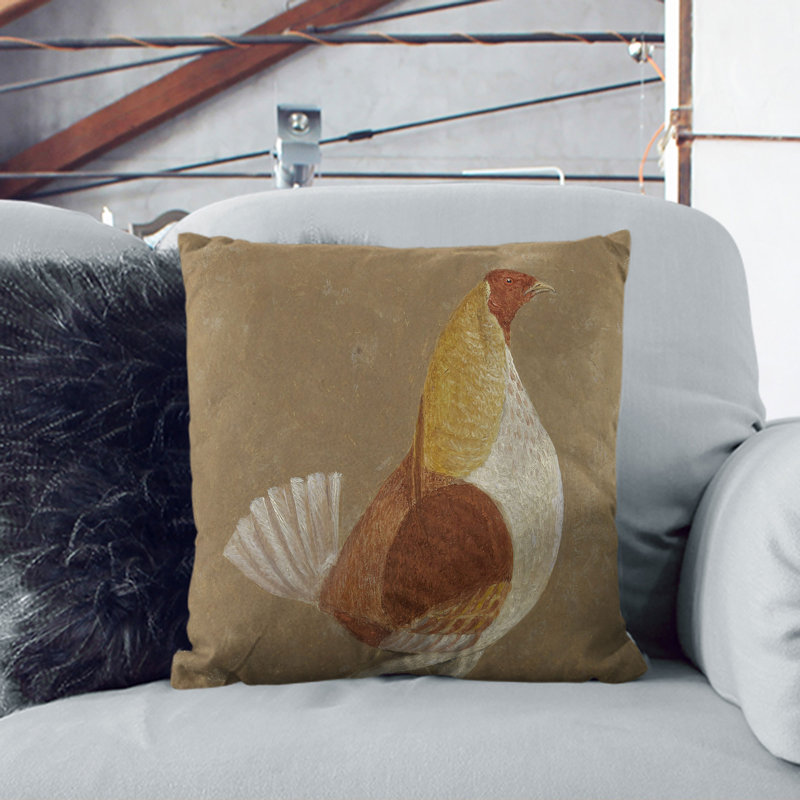 Fighting Cock Vol.2 Square Throw Cushion, 40cm H x 40cm W x 15cm D, Black