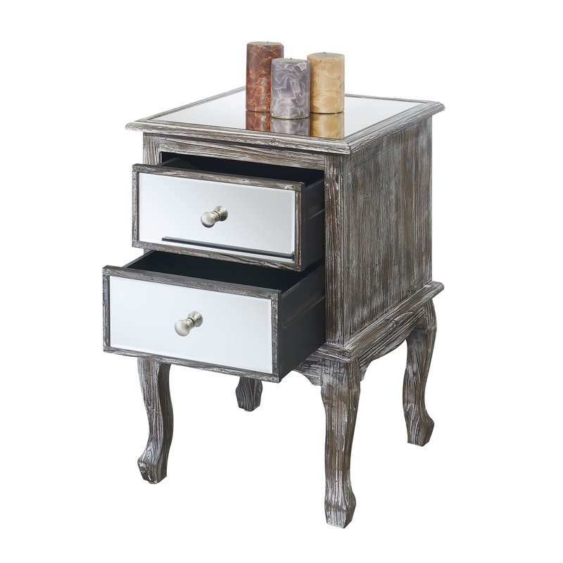 Table de bout avec rangement Romig, Gris patiné