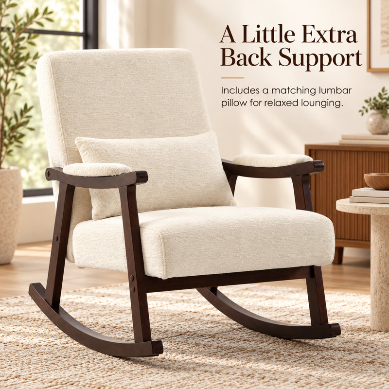 Chaise berçante rembourrée Velarossique Chenille, Blanc