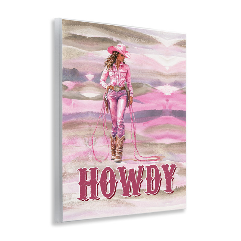  "Pastel Howdy Cowgirl", art mural par lettré et doublé