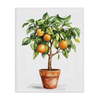 Toile d'arbre orange en pot, design par Shelly Craig
