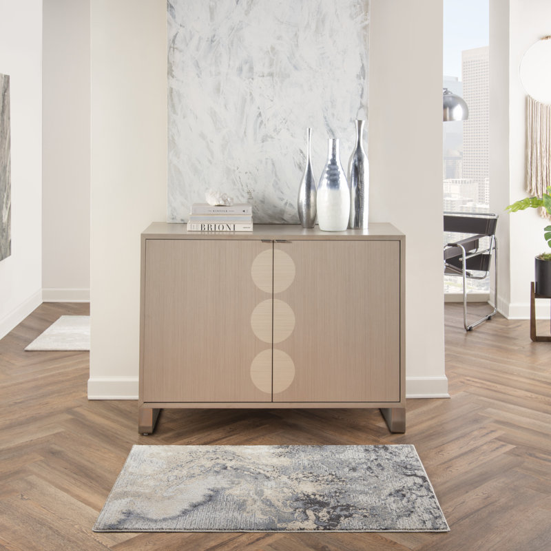 Tapis gris contemporain Ashli, Rectangle 2 pi 2 po x 3 pi 9 po