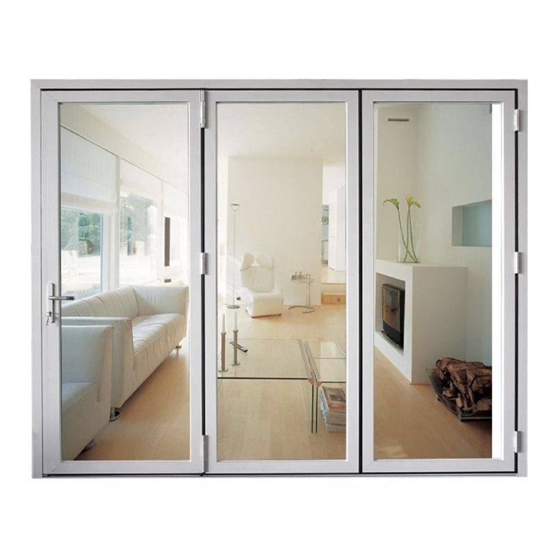 Portes de patio pliantes en aluminium, S'ouvre à gauche vers l'extérieur, Espresso brun, H 96 po x l 120 po x P 3 po