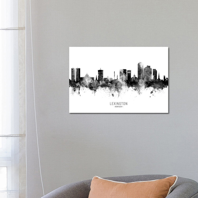 Lexington Kentucky Skyline Name by Michael Tompsett - 1 Piece Wall Art on Canvas, 45.72cm H x 66.04cm W x 1.91cm D