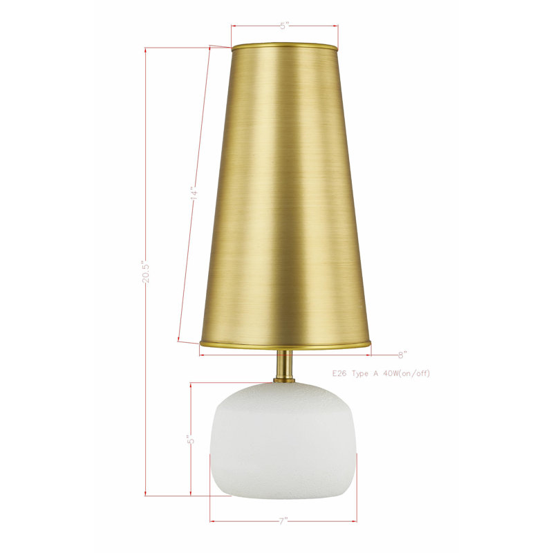 Geraldine 21" Table Lamp with Paper Shade, White