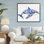 Floral Toile Whale, giclée encadrée, design avec lettres et doublure