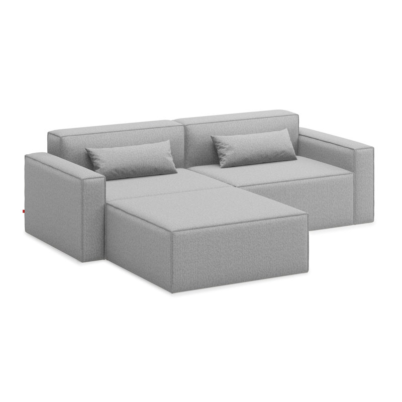 Mix Modular 3-Pc Sectional, Parliament Stone Performance Twill