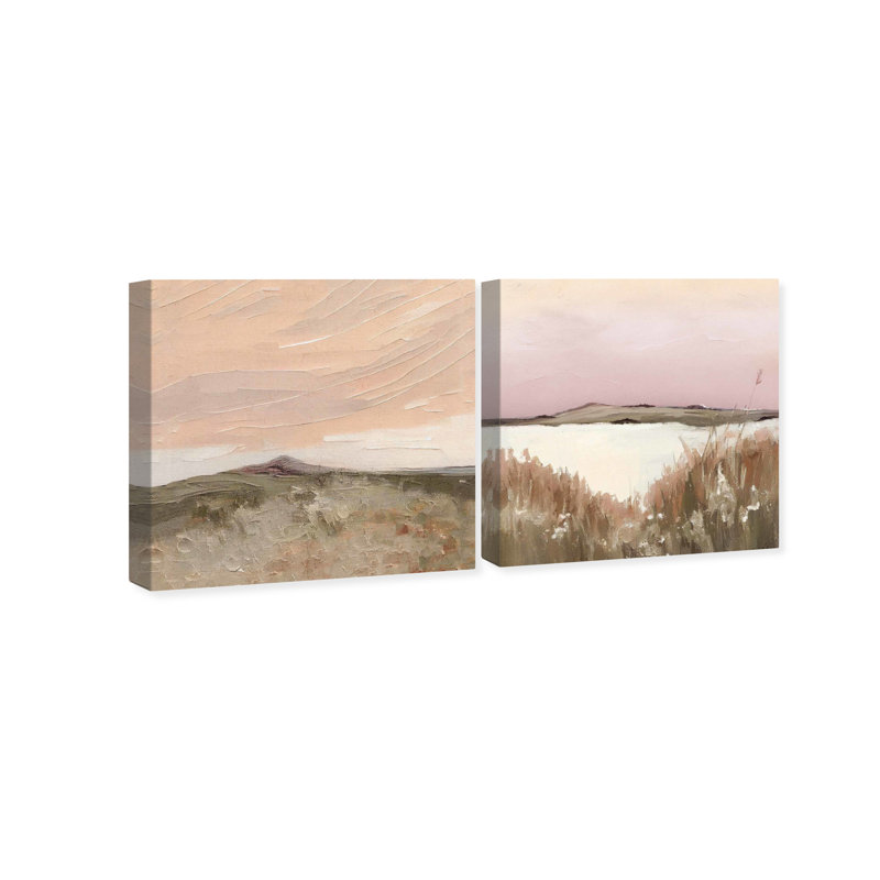 " Field Sunrise SET " by Oliver Gal 2 - Pieces Painting Print, 12" H x 12" W x 0.8" D
