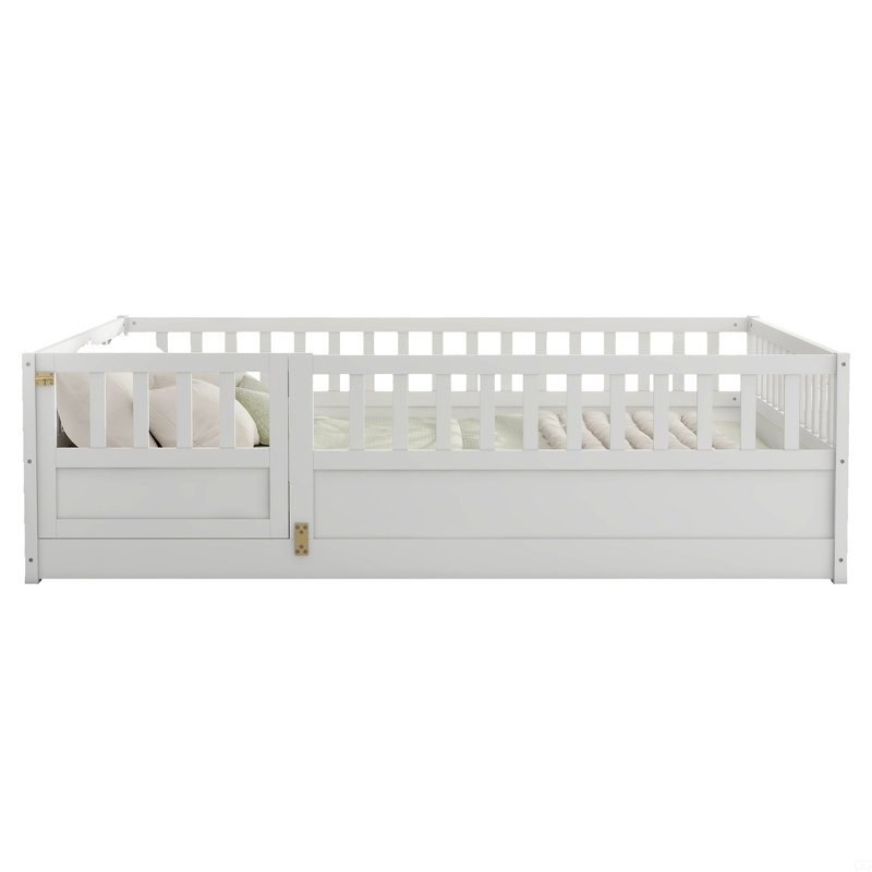 Full Size  Floor Bed, White, Full