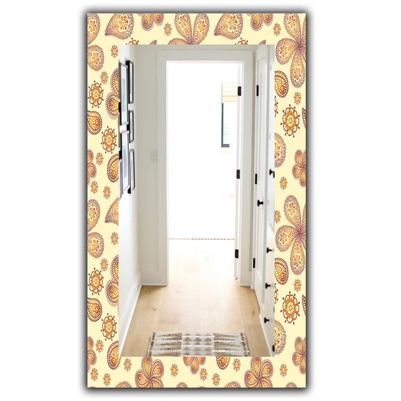 Miroir mural moderne 4 mid-century fleurs, H 39,4 po x l 29,5 po