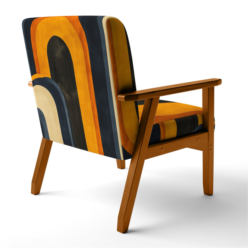 Chaise rembourrée Abstract, Brown Square Arms