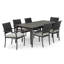 Ensemble de salle à manger rectangulaire pour 6 personnes 78 po en osier avec coussins Sunbrella Ehrenfried-1710192302