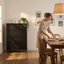Commode noire à 5 tiroirs-1593021746