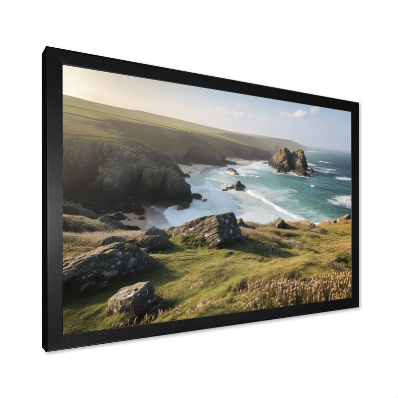 «Coastal Horizons II» sur toile, Cadre simple noir, H 30 po x l 40 po x P 1,5 po