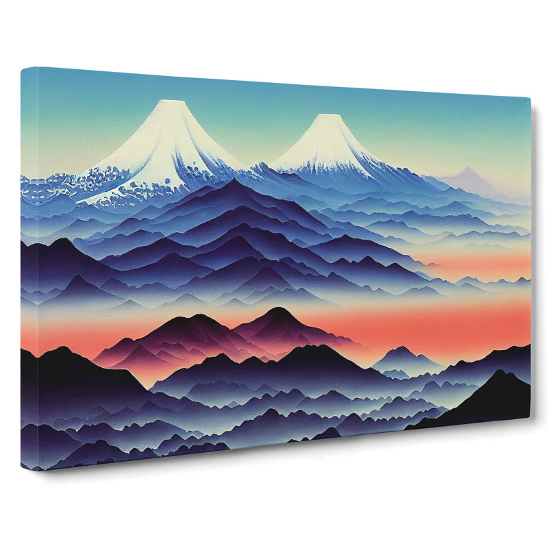 Painted Japanese Mountains Vol.7 - Wrapped Canvas Print, 35cm H x 50cm W x 3cm D