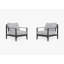 Charcoal Aluminum Outdoor Armchair Conversation Set, Pacific Fog Gray