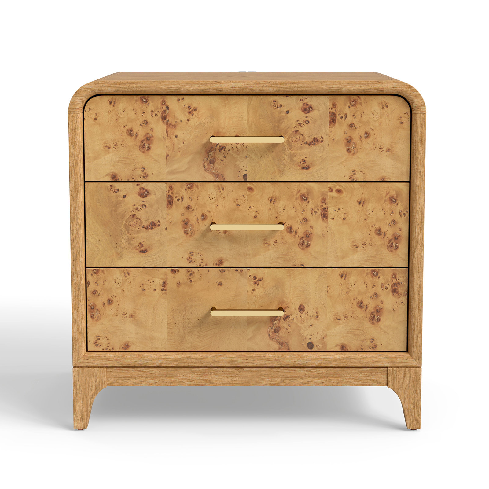 Burl Oak Nightstand, Oak