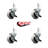 2 Inch Thermoplastic Wheel 8mm Threaded Stem Caster Set with Brakes Set of 4
