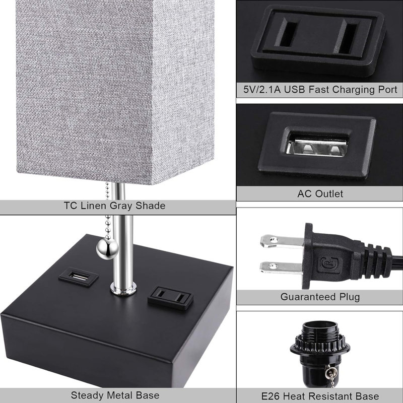 Lampe de table USB en métal Priston