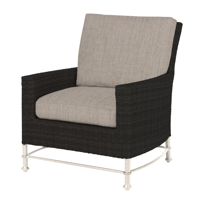 Alexee Woven Lounge Chair Frame with Cushions, Cast Ash Sunbrella® Plainweave, Ash II, Mink