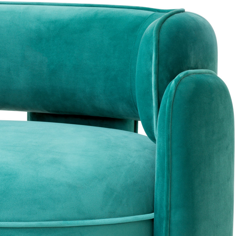 Chaplin Barrel Chair, Savona Turquoise Polyester