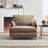 Space-Saving 3-in-1 Convertible Light Brown Sofa Bed Recliner, Mid-Century Modern Design for Small Spaces, Multi-Functional Furniture with Removable Storage Pockets
