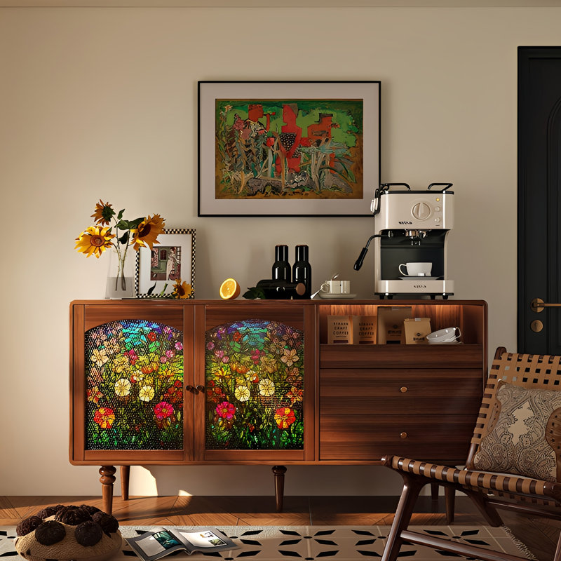 Buffet peint de style chinois, Noyer