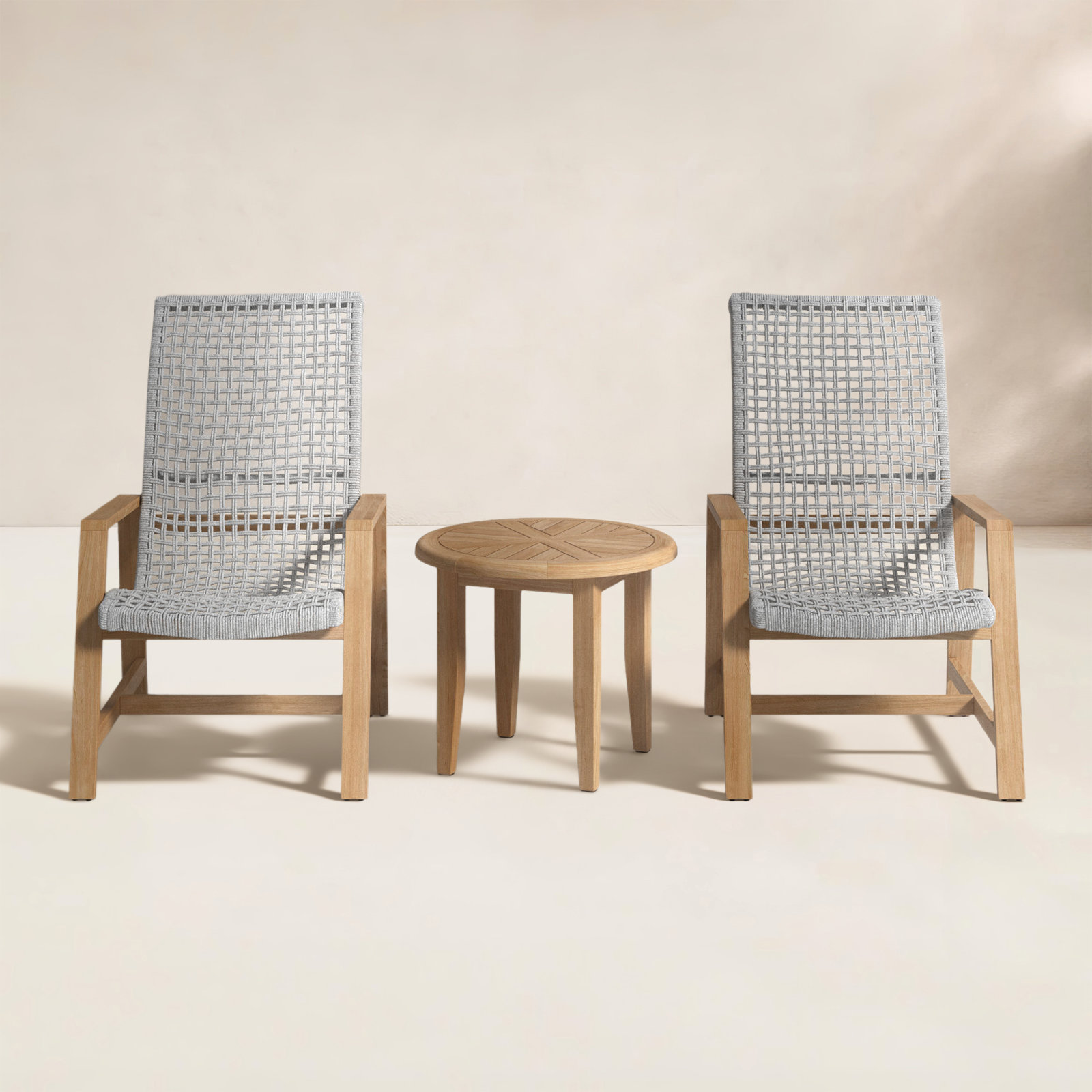 Demetri 2-Person Teak Patio Seating Group