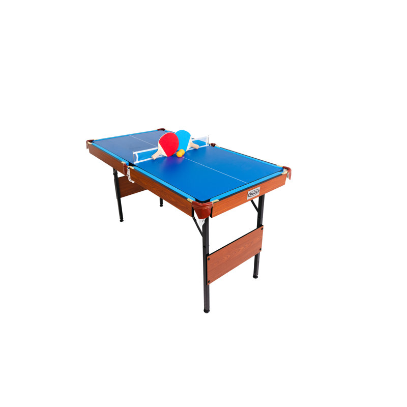 Blue 55'' Foldable 3-in-1 Pool, Ping Pong, and Hockey Table