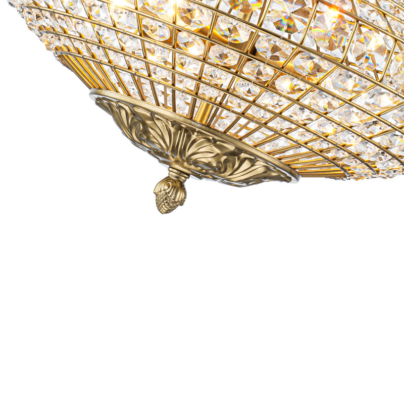Sparkling 4-Light Clear Crystal Diamond Cage Chandelier