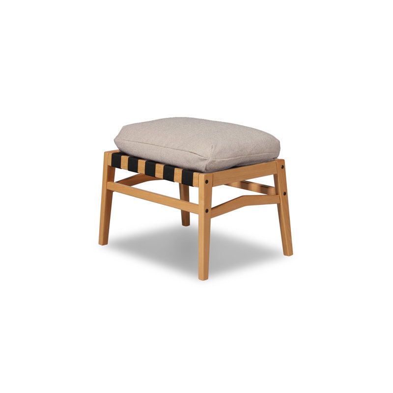 Repose-pieds Mid Century, Beige, Hêtre