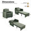 Canapé-lit convertible L 87 po 3-en-1, dossier réglable en 3 sections avec 2 coussins et sac de rangement-1029668292