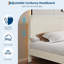 Structure de lit double avec station de charge USB, structure de lit tapissier en velours côtelé avec tête de lit réglable, support de lattes en bois, aucun sommier nécessaire, assemblage facile, beige-783704959-783704896