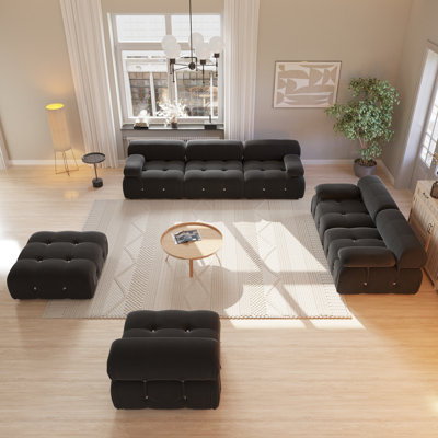 4 Piece Modular Velvet Living Room Sets