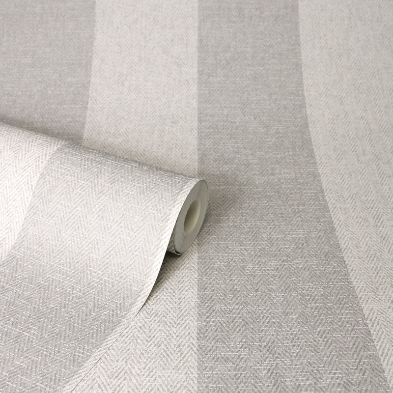 Finn Chevron Stripe Wallpaper, Gray