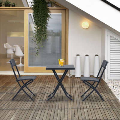2 - Person Metal Patio Dining Set with Square Table