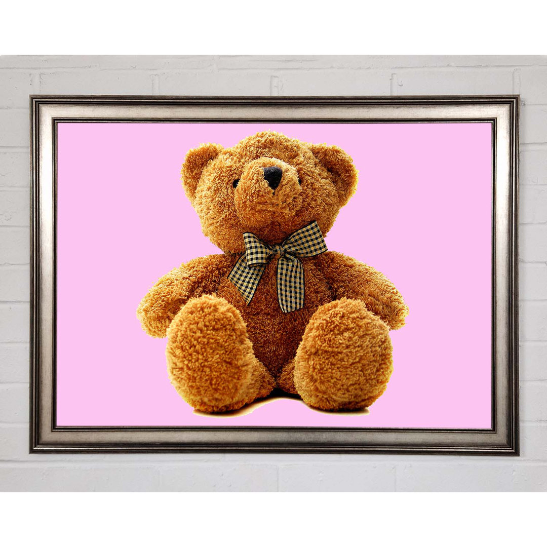 Gerahmtes Leinwandbild Teddy Bear Bow Lilac