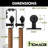 Black Top Mount T-Shape Design Double Track Bypass Three Door Barn Door Hardware Kit (Door Not Included)-66802119