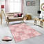 Tapis floral rose / beige tissé à la machine Dazile-1836443256
