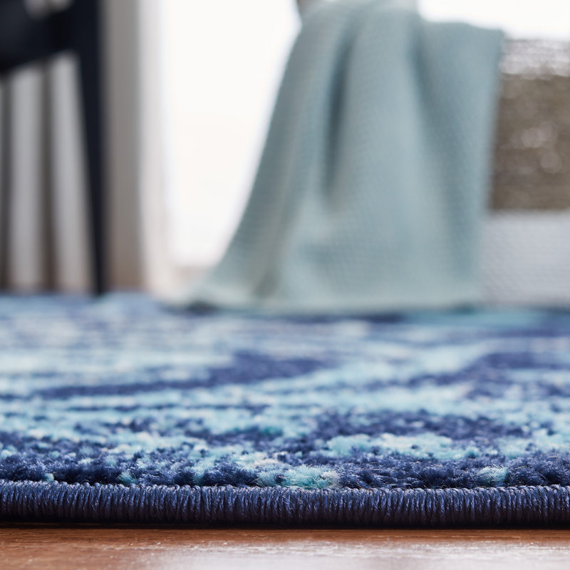 Ajnesh Performance Floral Rug, Square 6'7"