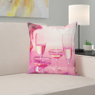 Housse de coussin carré rose et insert