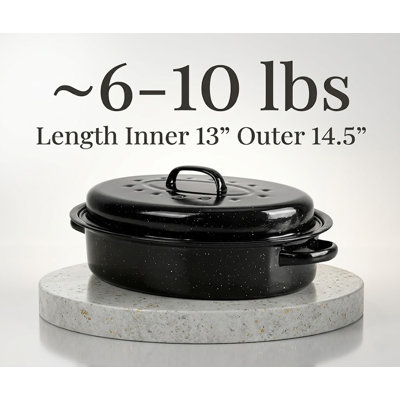 Enamel Oval Non-stick Roaster With Lid