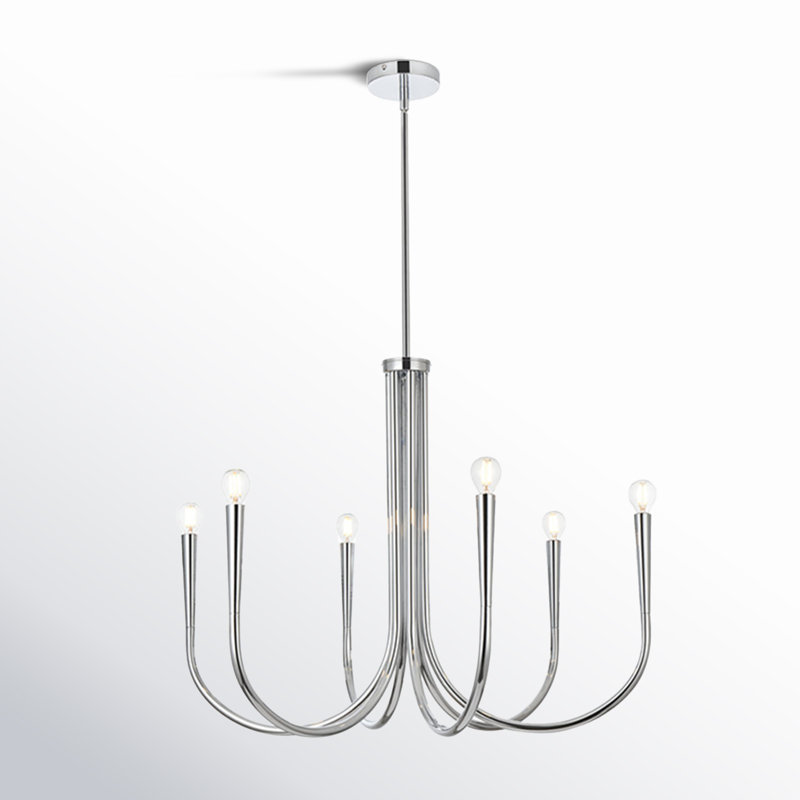Catalena 6-Light Chandelier, 23" H x 30" W x 30" D, Chrome