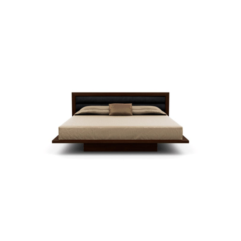 Moduluxe Upholstered Bed, Onyx, California King, Natural Walnut