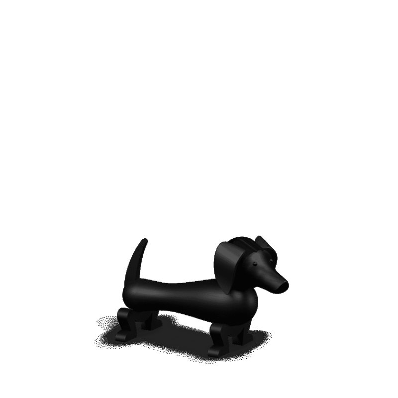 Dog Medium Dark Stained Oak, 7.70" H x 12.60" W x 7.70" D