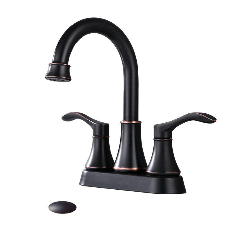 Centerset 2-handle Bathroom Faucet with Drain Assembly