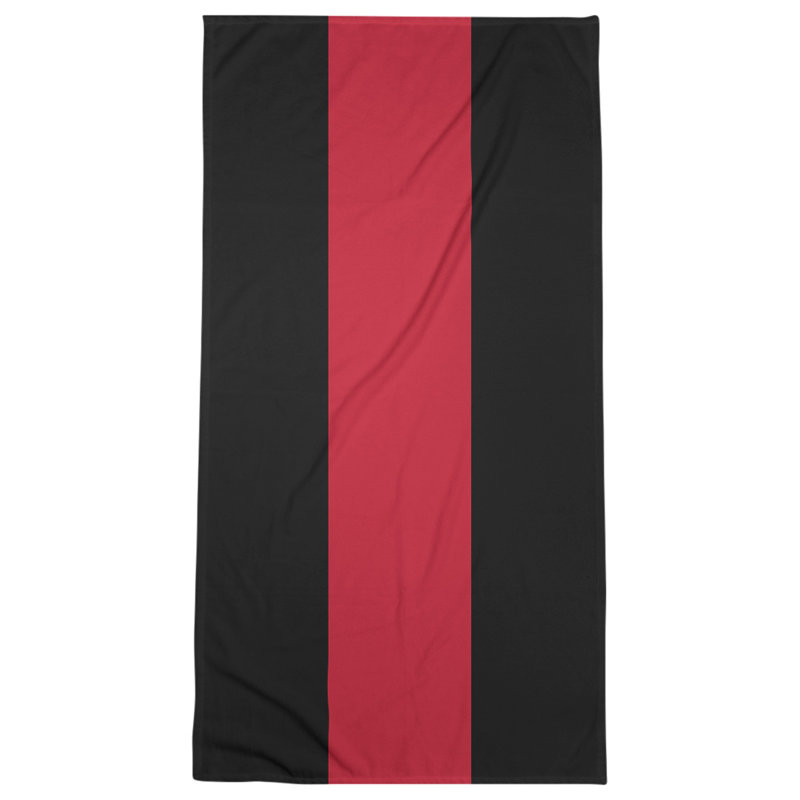 Lightweight Bath Towel, Black/Red/Black, Microfiber