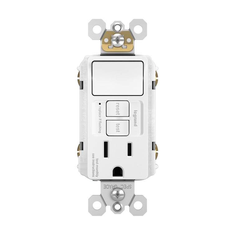 radiant 15 Amp Combination Self Test Tamper Resistant Single GFCI Outlet and Single Pole Switch
