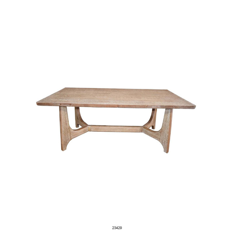 Table de salle à manger, plateau rectangulaire, bois de ferme brun naturel de 76 pouces